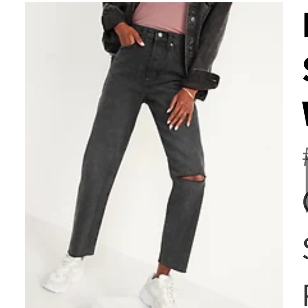 Old Navy ski-hi straight black ripped jeans
